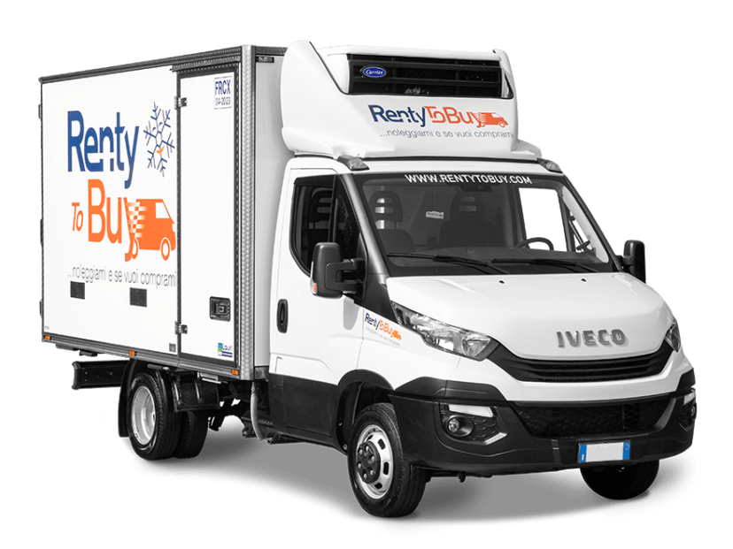 Furgone box isotermico Renty con gruppo frigo FRCX e mezza sponda idraulica